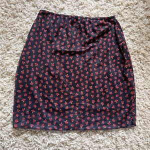 Floral Black and Red Women's Skirt